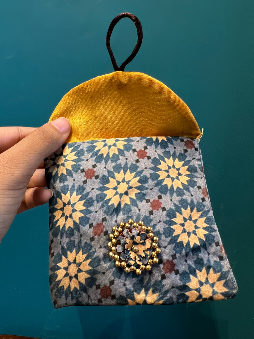 ADD ON: Maroon Navratna Patola Mini Pouch