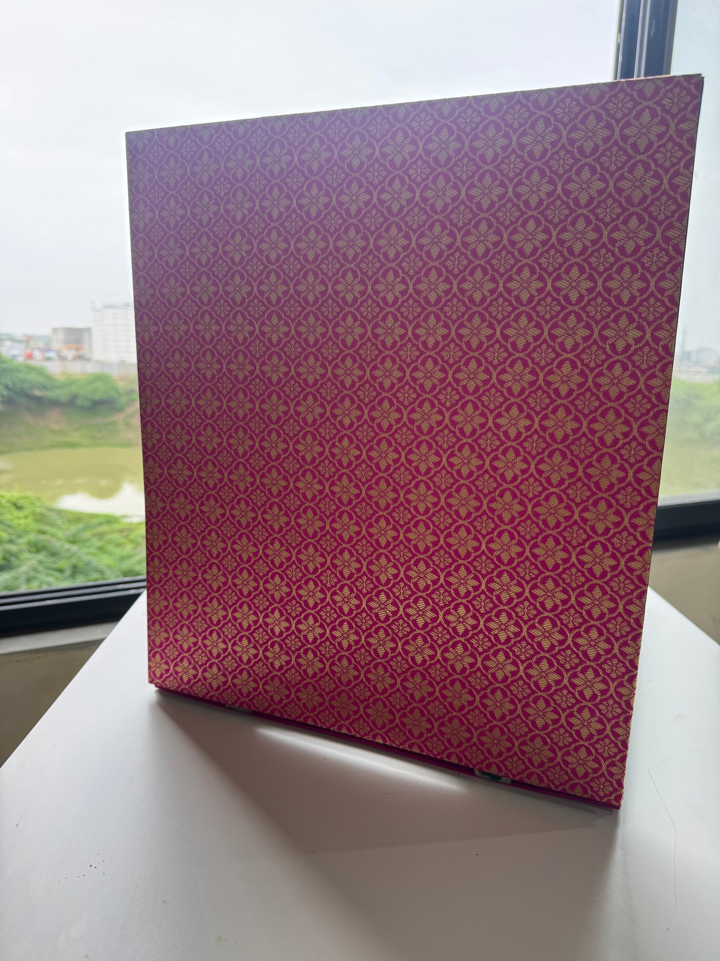 Pink Banarasi-Look Fabric Side – Decorative Board Detail