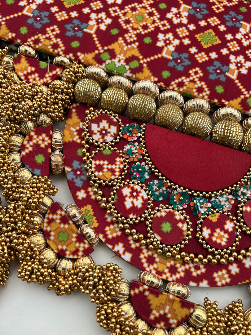 IBHI's AMBAJI TORAN: Classic Pink & Orange Navratna Patola
