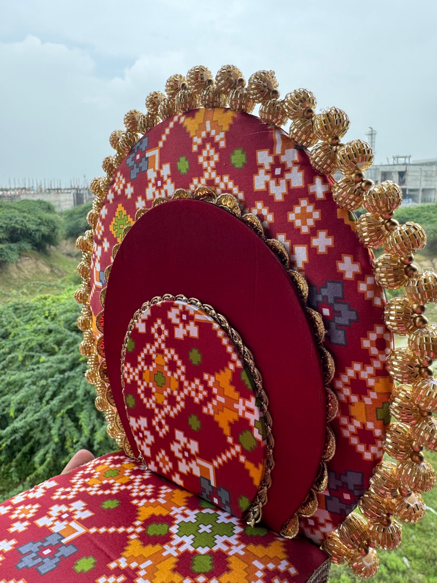 Maroon Patola Sinhasan