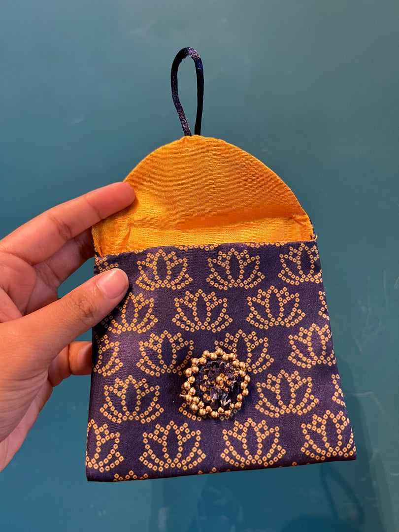ADD ON: Maroon Navratna Patola Mini Pouch