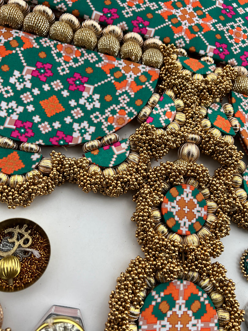 IBHI's AMBAJI TORAN: Classic Pink & Orange Navratna Patola
