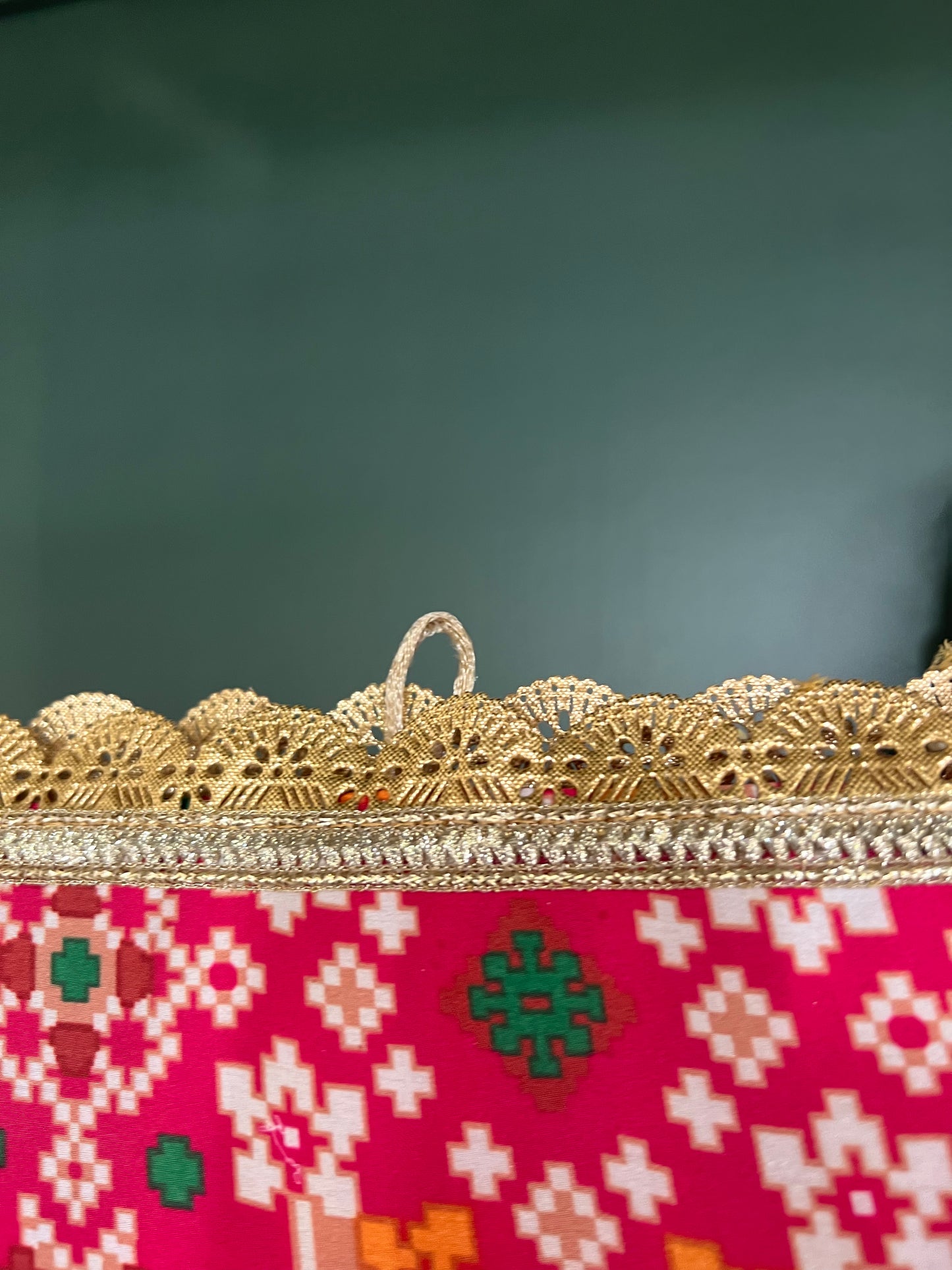 IBHI's AMBAJI TORAN: Classic Pink & Orange Navratna Patola
