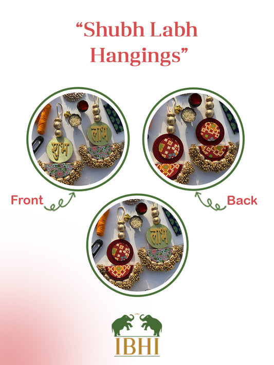 Arc Shubh Labh: Pastel Pistachio & Maroon Navratna Patola