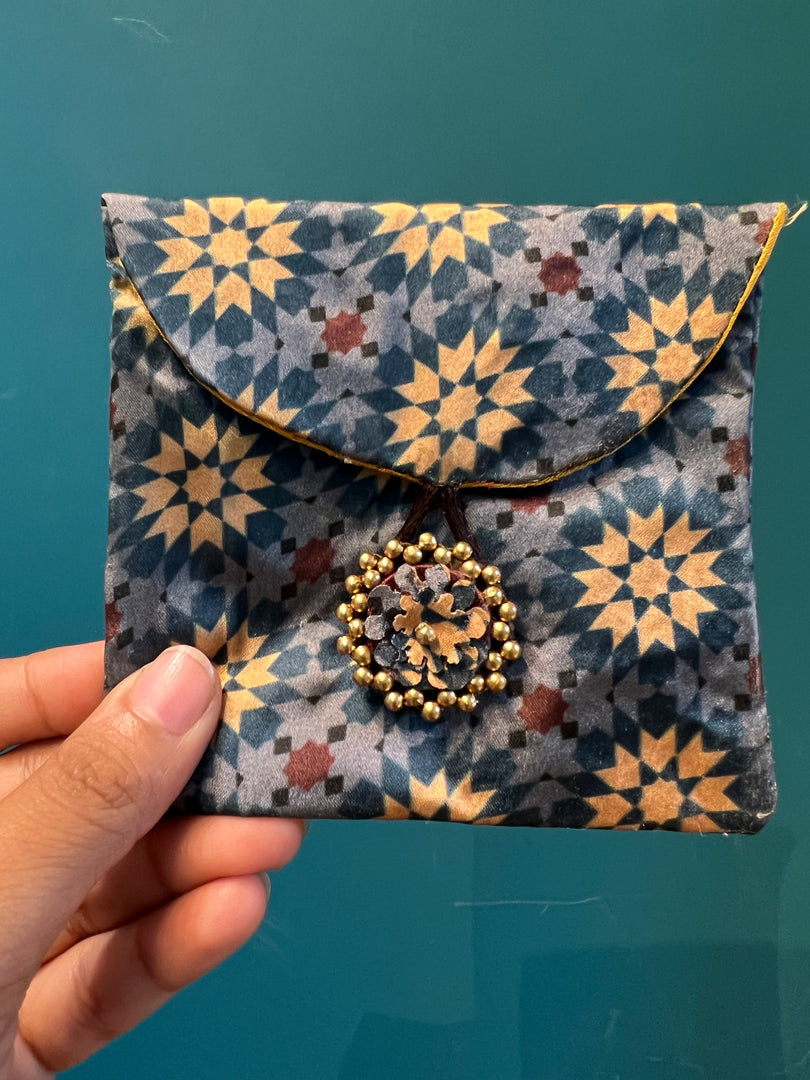 ADD ON: Maroon Navratna Patola Mini Pouch