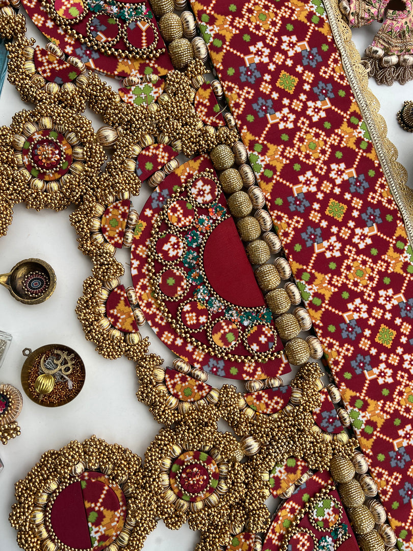 IBHI's AMBAJI TORAN: Classic Pink & Orange Navratna Patola