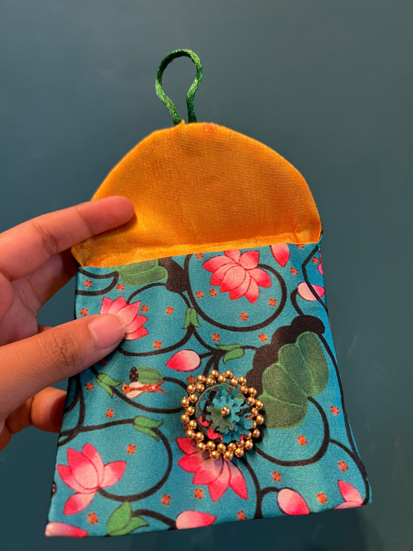 ADD ON: Maroon Navratna Patola Mini Pouch