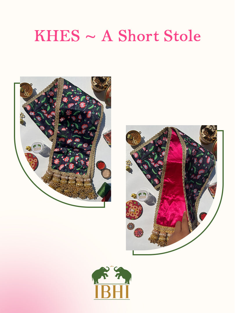 KHES: Gehra Neela Divine Pichwai + Solid Pink