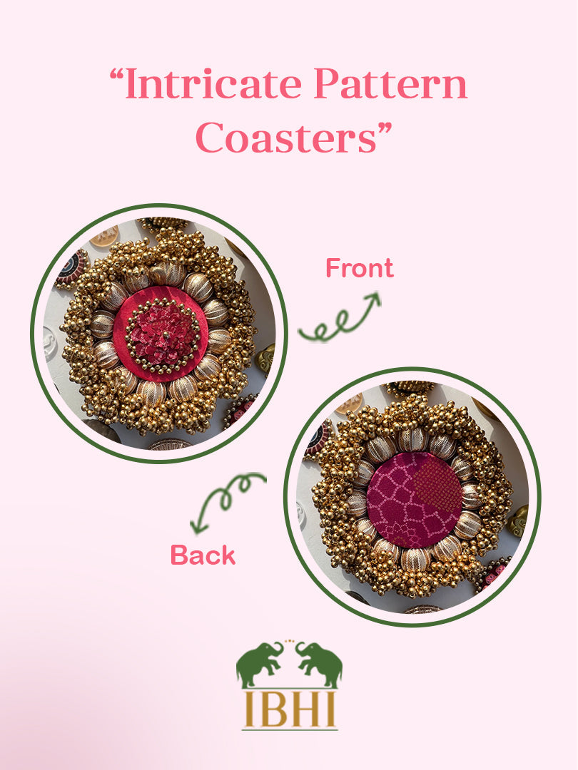 Tea Light Pallet- Solid Pink + Pink Navratna Patola