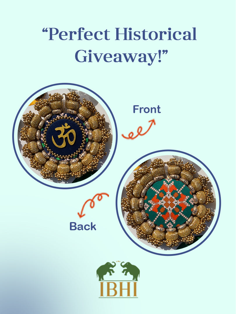 Chaandbali OM Pallet: OG Inflorescence Divine Pichwai + Maroon Navratna Patola