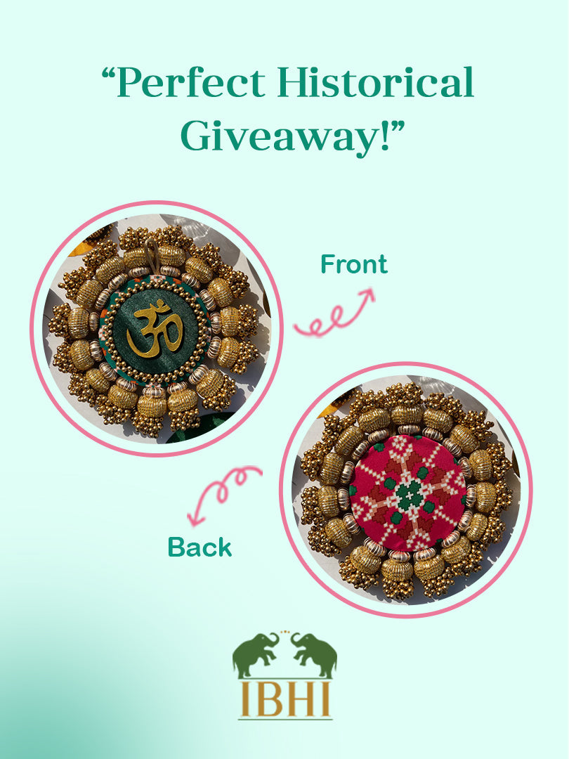 Chaandbali OM Pallet: OG Inflorescence Divine Pichwai + Maroon Navratna Patola