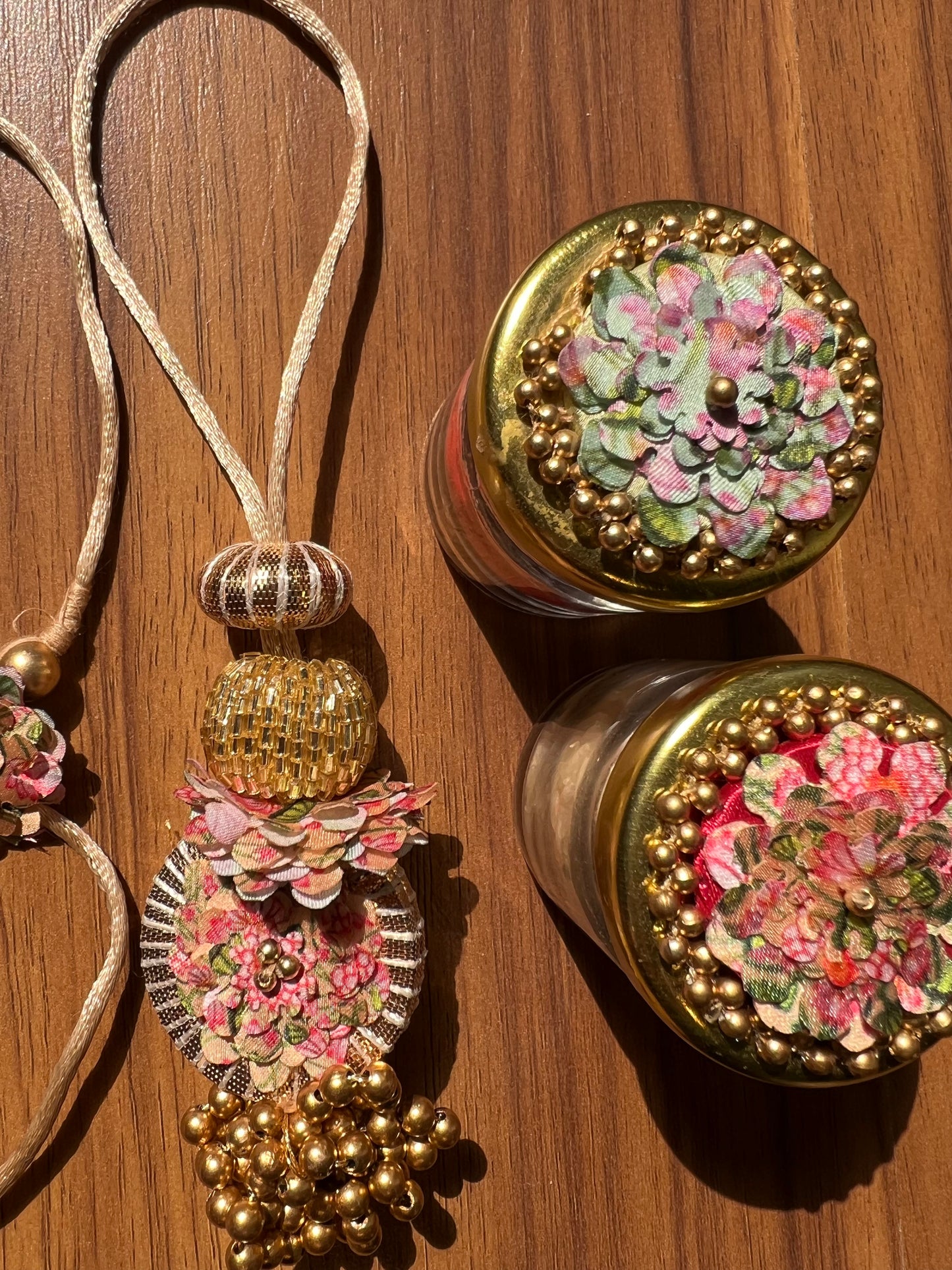 Pastel Pistachio & OG Inflorescence Divine Pichwai Rakhi Combo : III