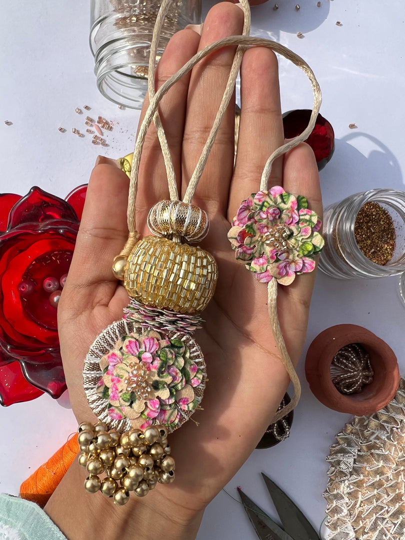Wine & Brown NO BACK-SIDE Couple Rakhi Set