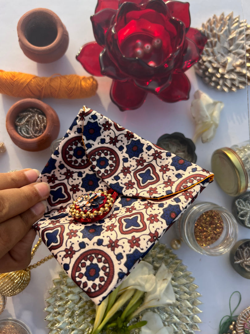 ADD ON: Maroon Navratna Patola Mini Pouch