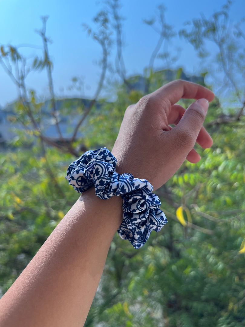 Turkish Hues Intense Ajrakh Scrunchie