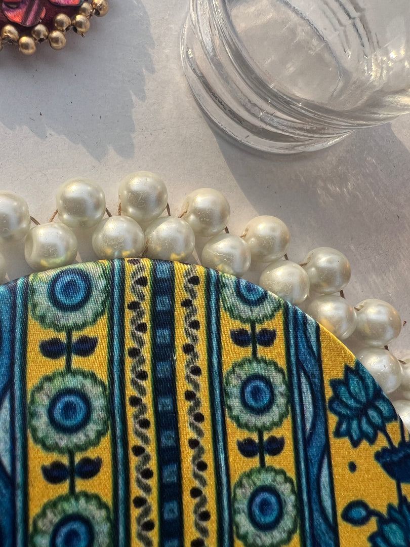 Pearl Beaded Pallet: Idiosyncratic Divine Pichwai
