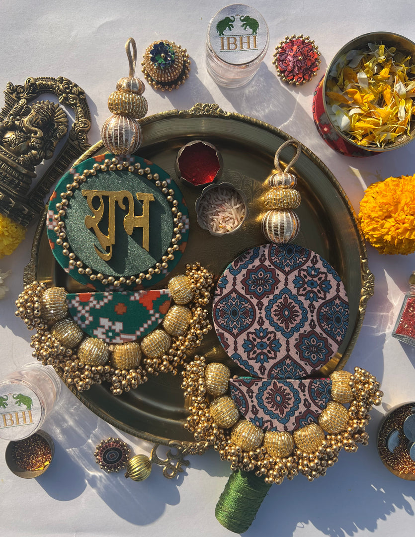 Rosie Rani + Kamal Bandhej Arc Embellished Shubh Labh Tassels