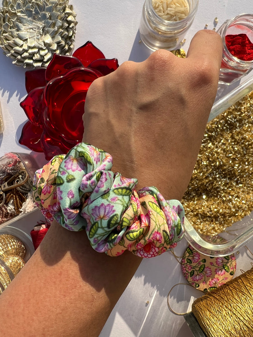 Turkish Hues Intense Ajrakh Scrunchie