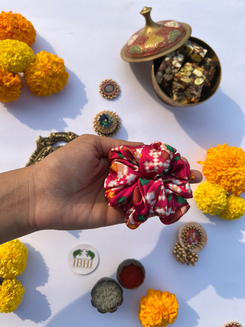 Turkish Hues Intense Ajrakh Scrunchie