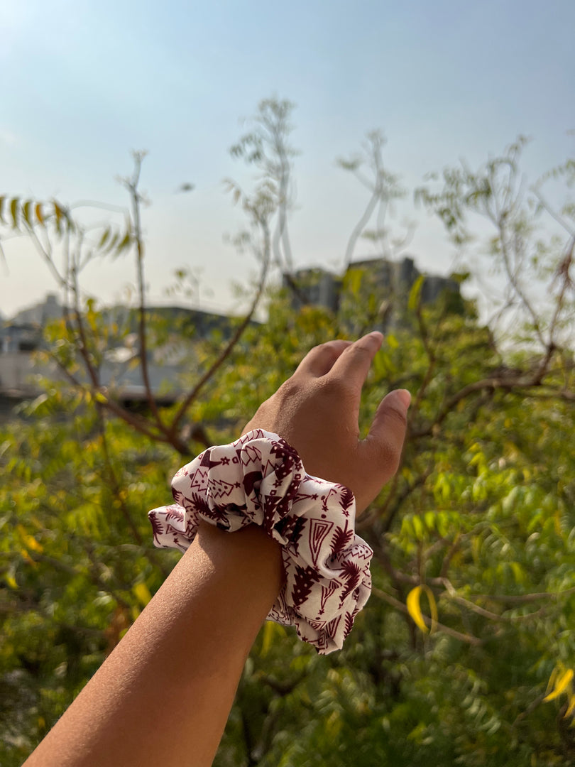 Turkish Hues Intense Ajrakh Scrunchie