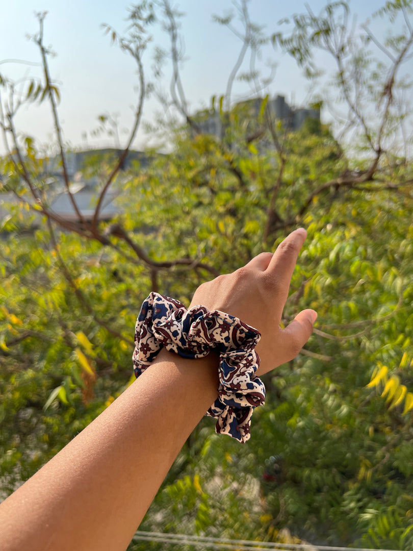 Turkish Hues Intense Ajrakh Scrunchie
