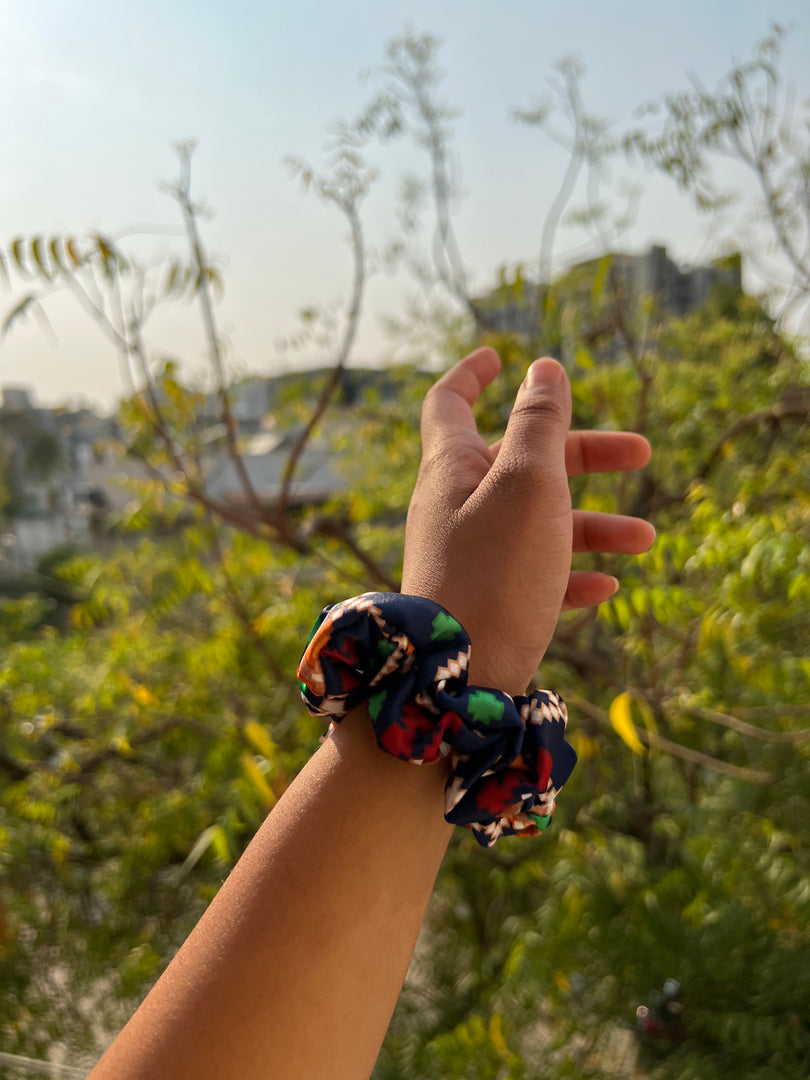 Turkish Hues Intense Ajrakh Scrunchie