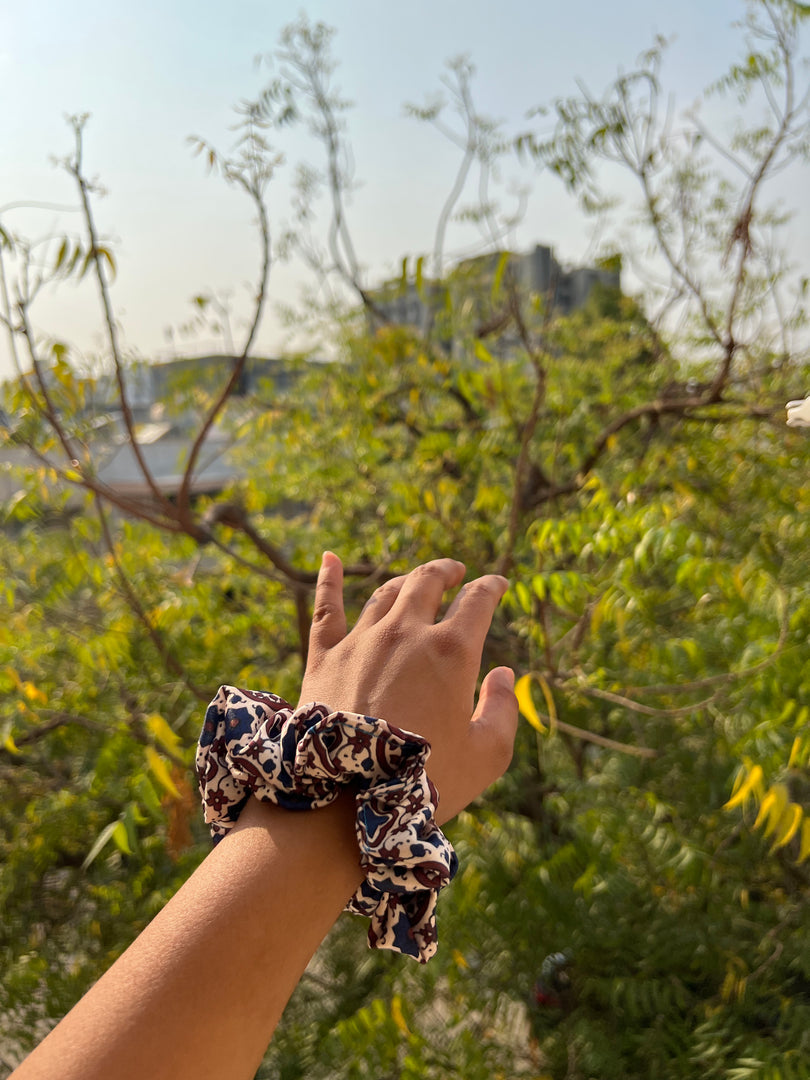 Turkish Hues Intense Ajrakh Scrunchie