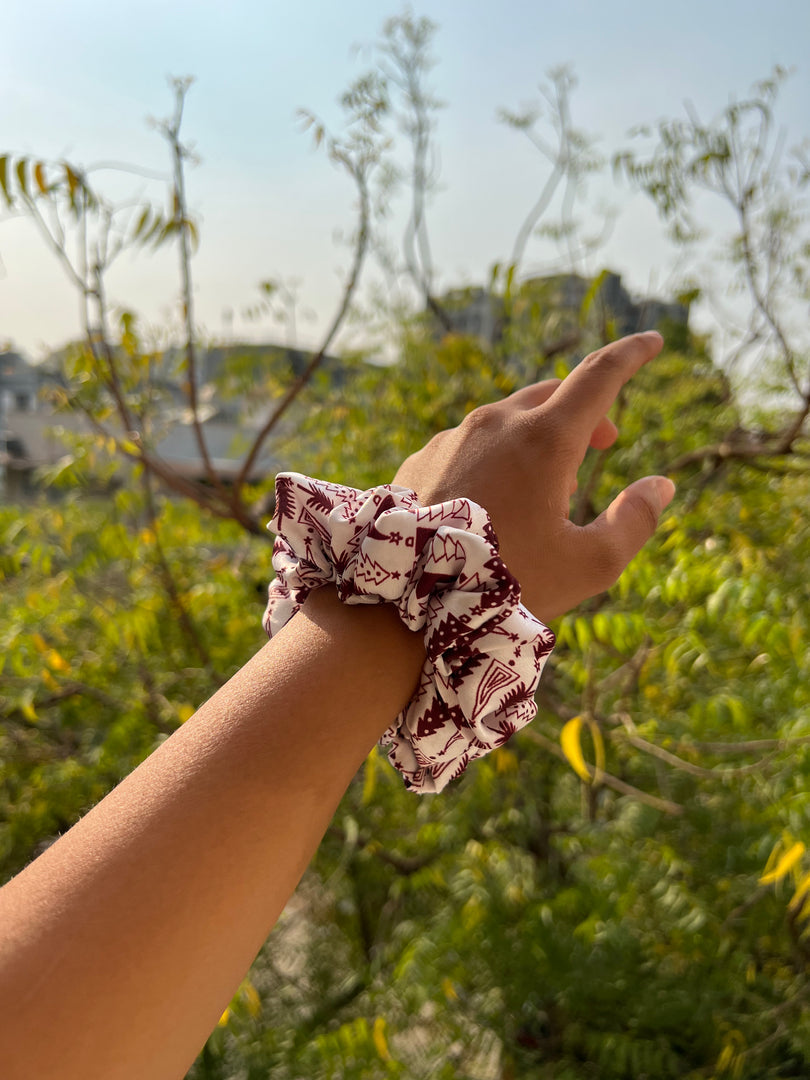 Turkish Hues Intense Ajrakh Scrunchie