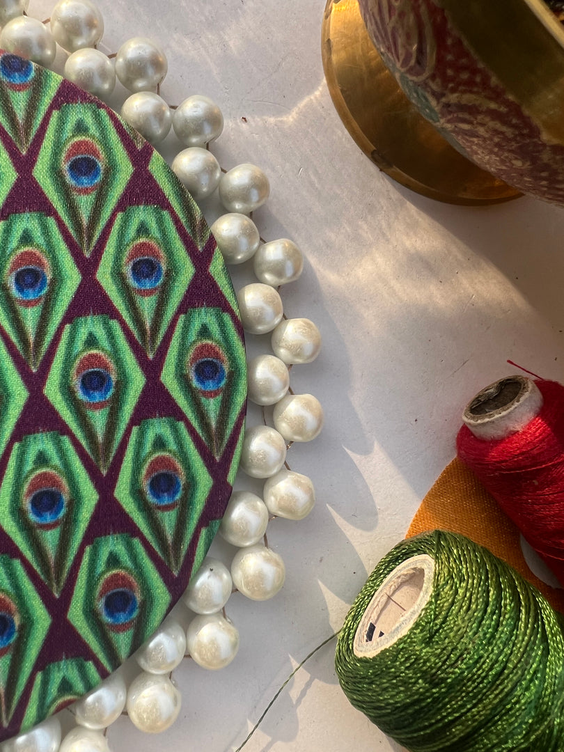 Pearl Beaded Pallet: Idiosyncratic Divine Pichwai