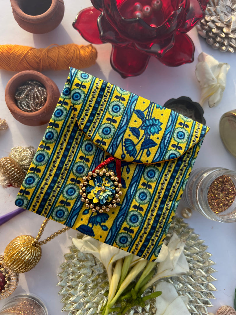 ADD ON: Maroon Navratna Patola Mini Pouch