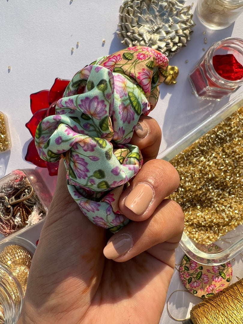 Turkish Hues Intense Ajrakh Scrunchie