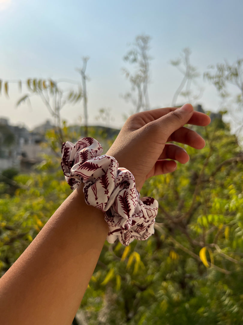 Turkish Hues Intense Ajrakh Scrunchie