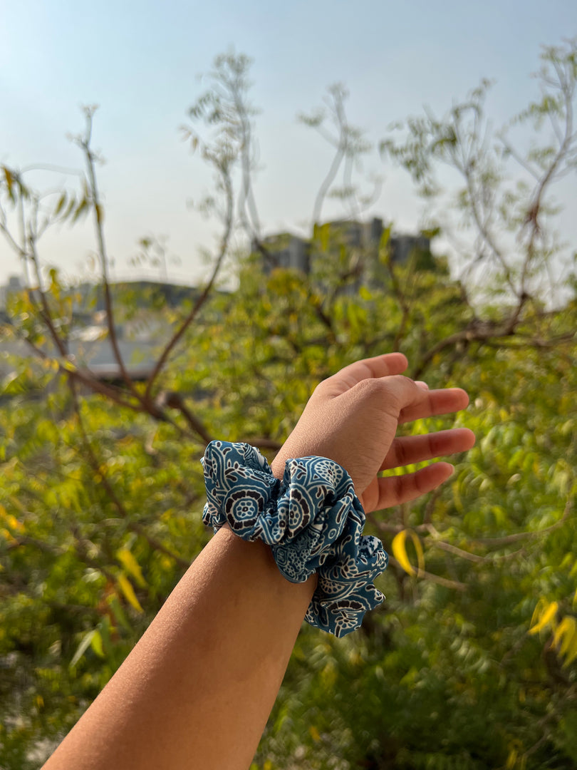Turkish Hues Intense Ajrakh Scrunchie