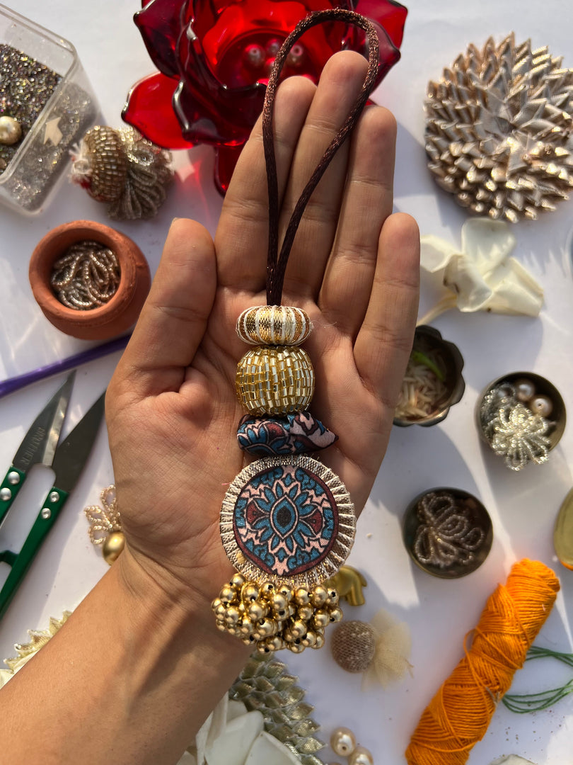 Glass Beaded Plumeria Lumba- Bhabhi Rakhi