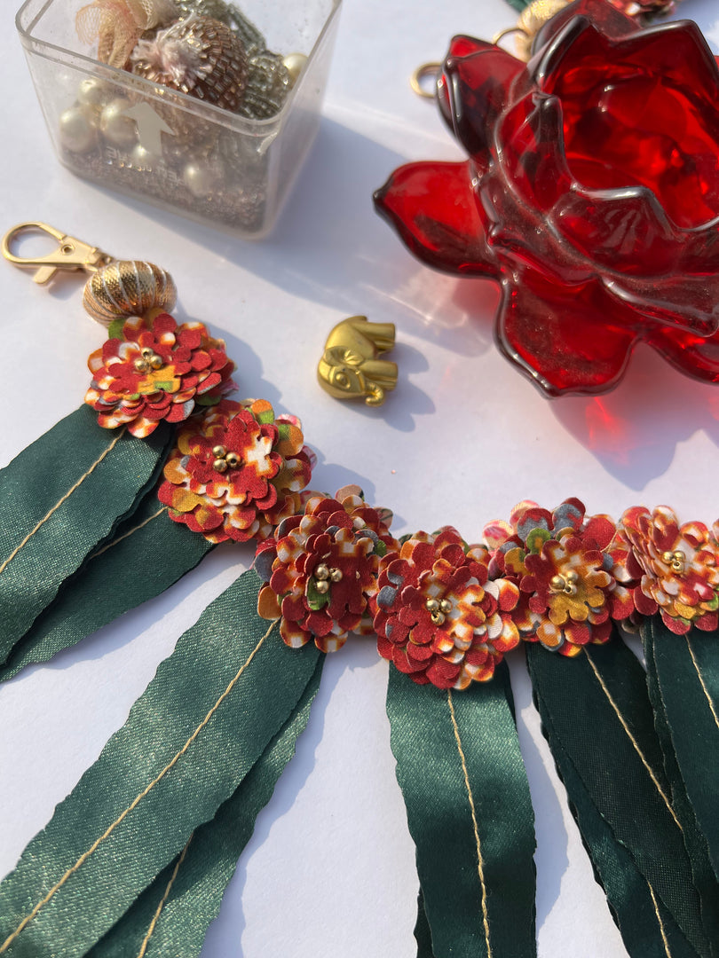 Mini Asopalav Tradition X Maroon & Pink Colloquial Divine Pichwai Toran: Two way (FLEXIBLE)