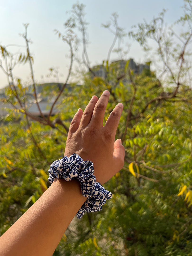 Turkish Hues Intense Ajrakh Scrunchie