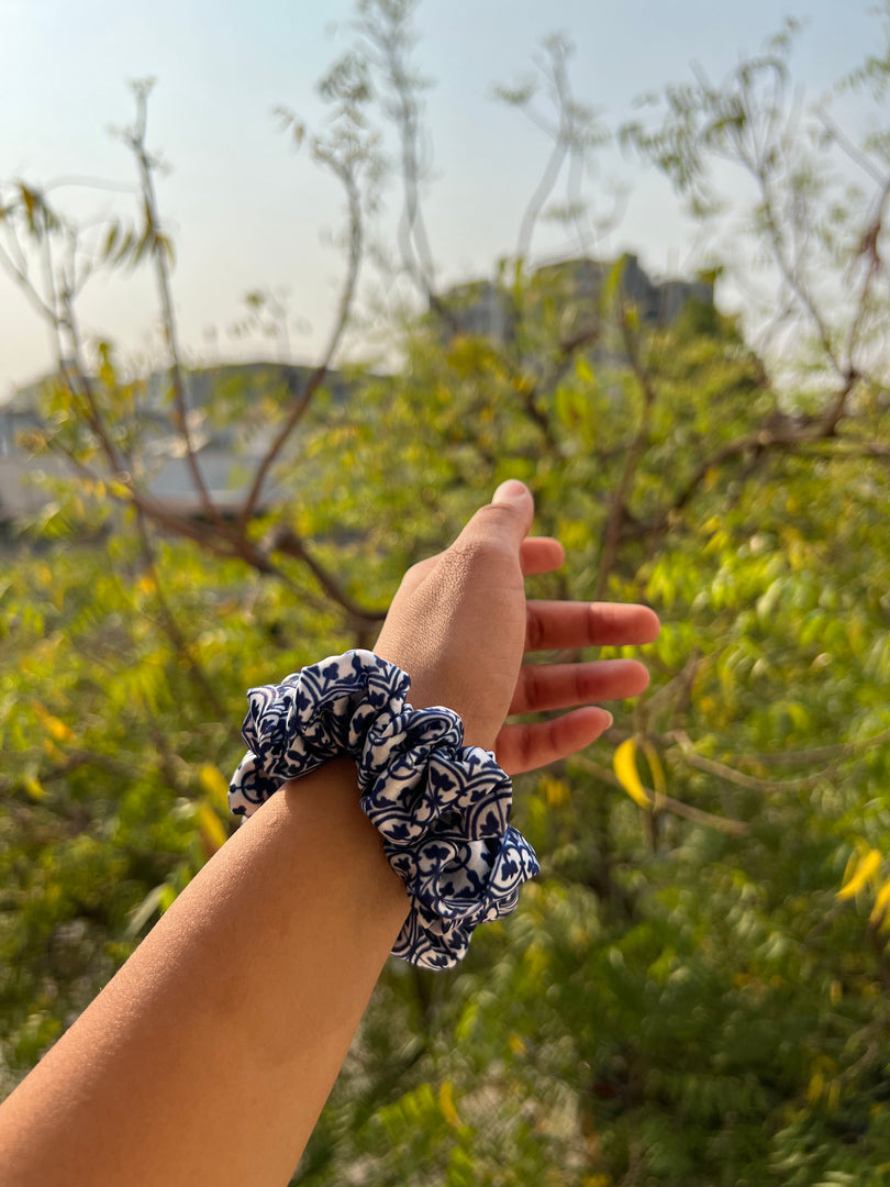 Turkish Hues Intense Ajrakh Scrunchie