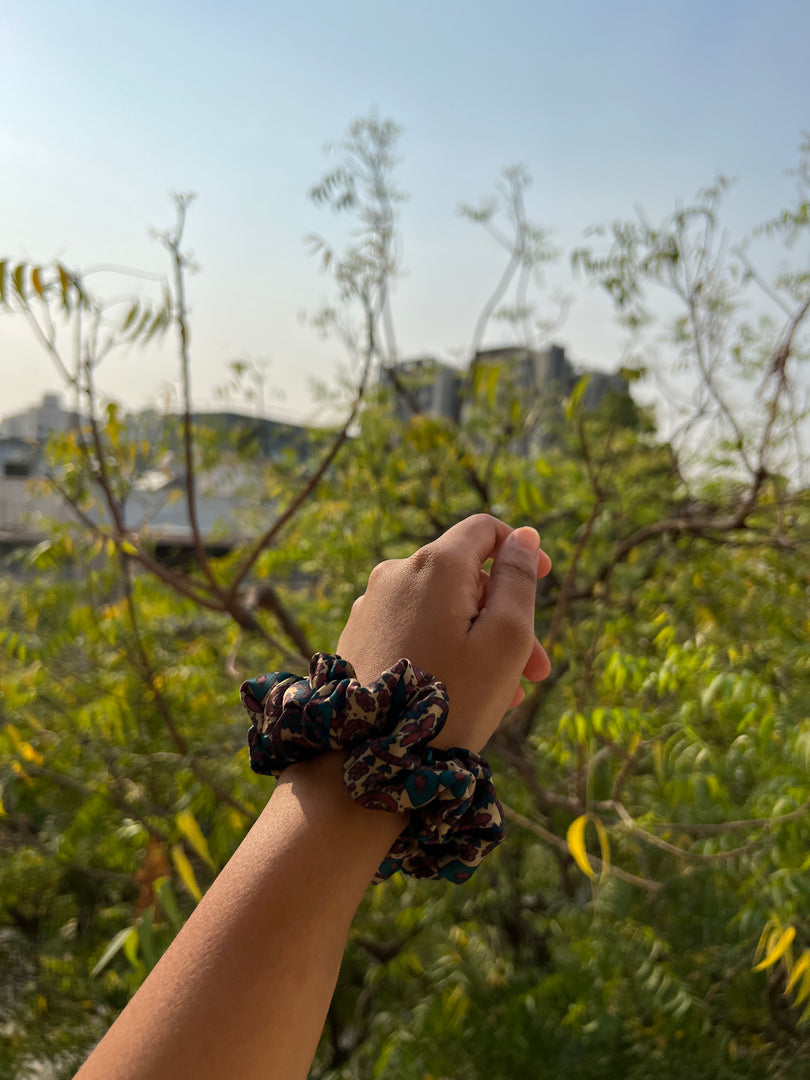Turkish Hues Intense Ajrakh Scrunchie