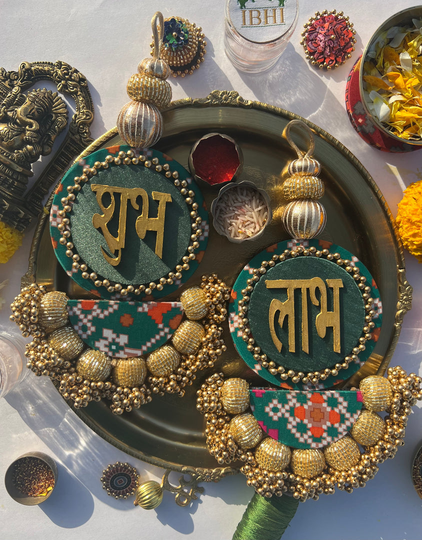 Rosie Rani + Kamal Bandhej Arc Embellished Shubh Labh Tassels