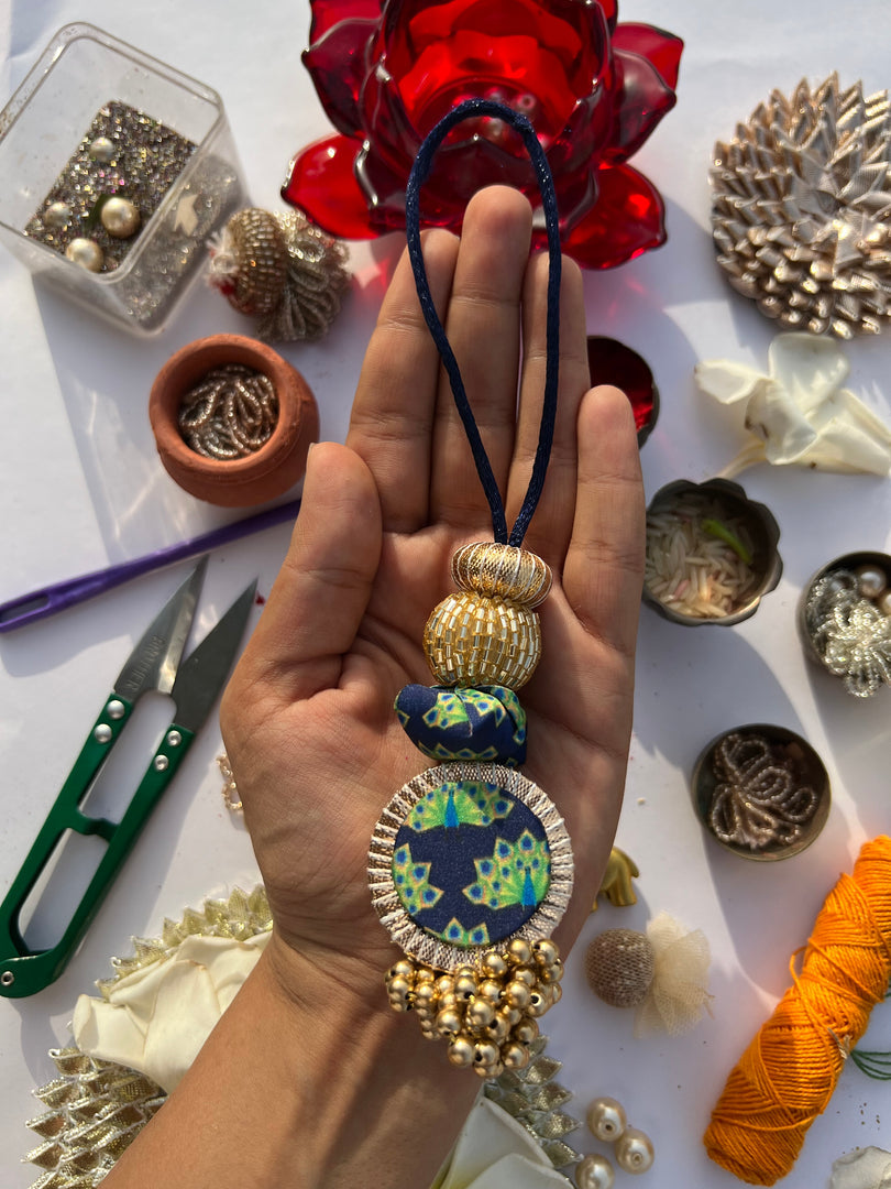 Glass Beaded Plumeria Lumba- Bhabhi Rakhi