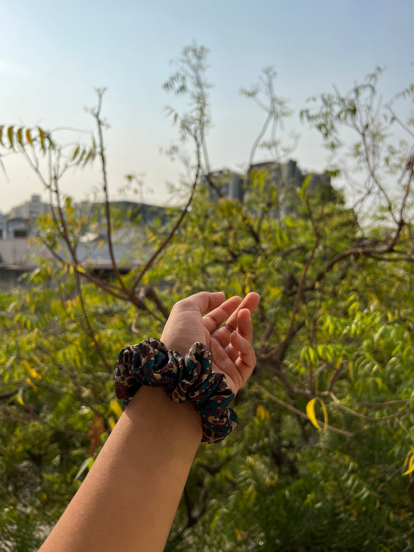 Turkish Hues Intense Ajrakh Scrunchie