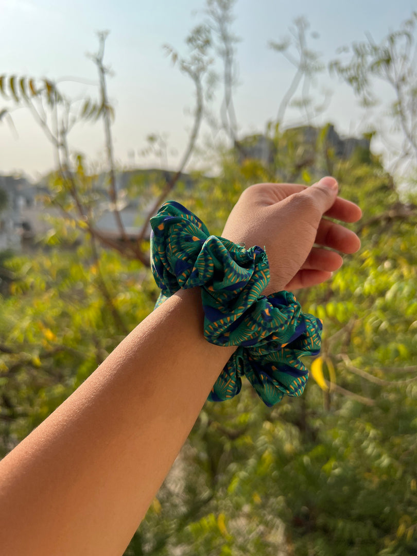 Turkish Hues Intense Ajrakh Scrunchie