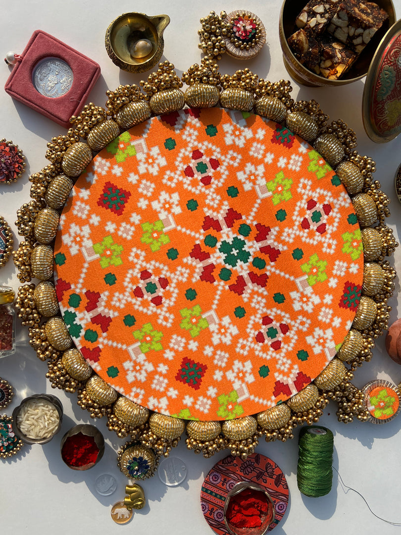 Manjari Rangoli: Solid Wine + Octagonal Ornamentation Intense Ajrakh