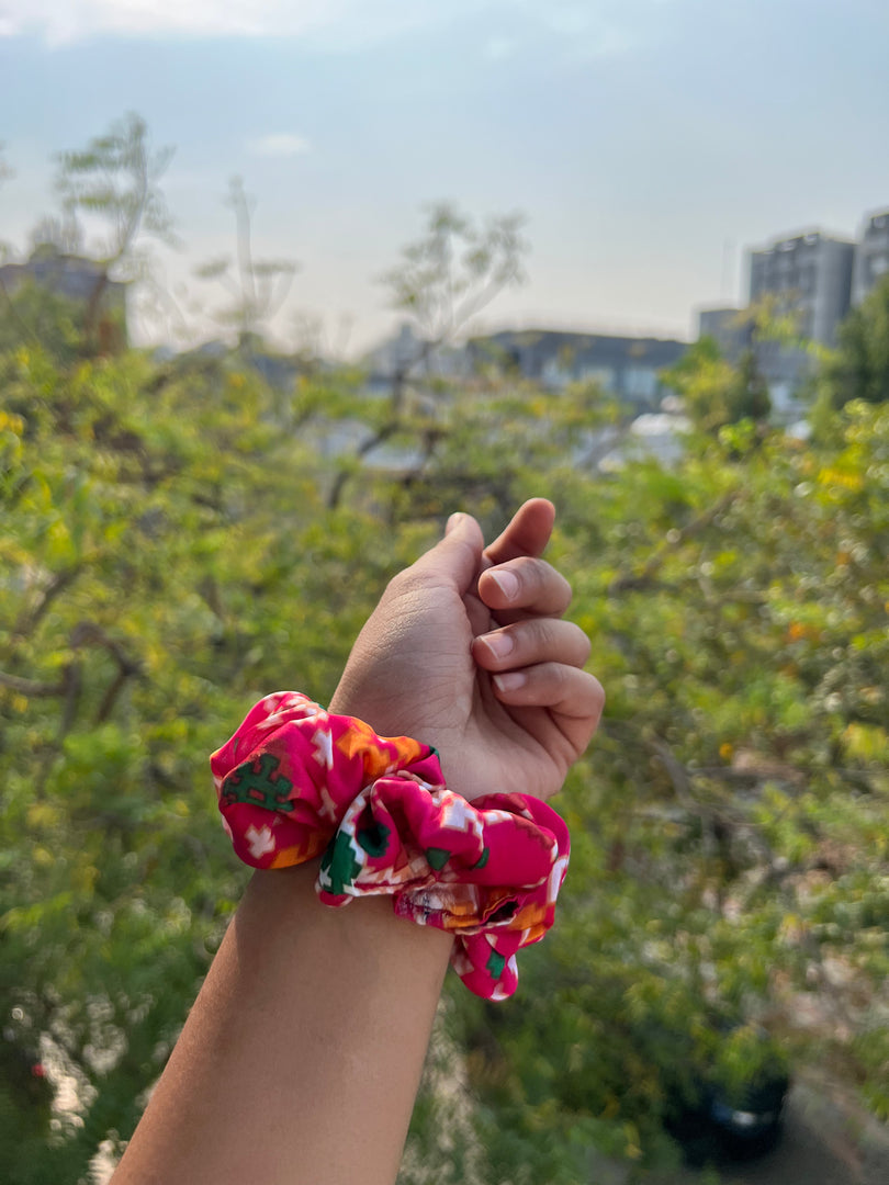 Turkish Hues Intense Ajrakh Scrunchie