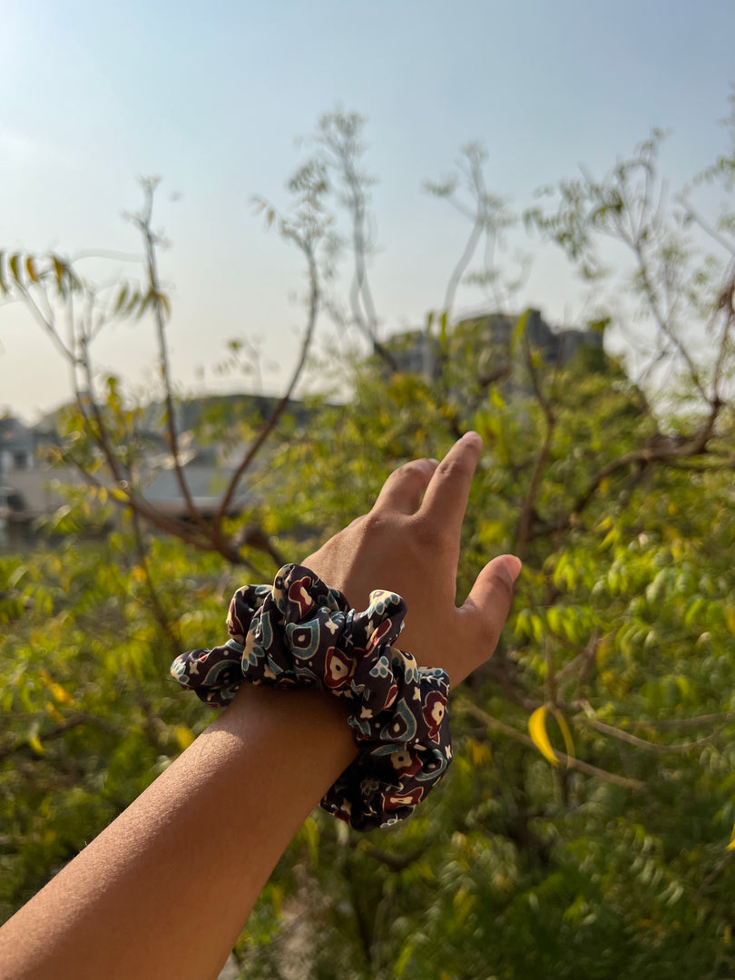 Turkish Hues Intense Ajrakh Scrunchie