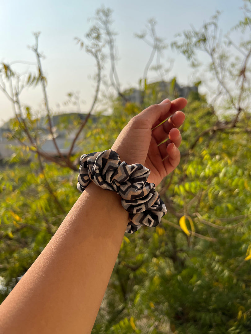 Turkish Hues Intense Ajrakh Scrunchie