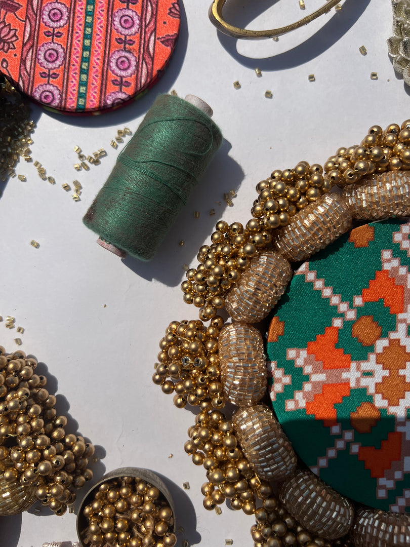Diva Diya : Rosie Rani Bandhej + Bottle Green Hathi Popat Patola