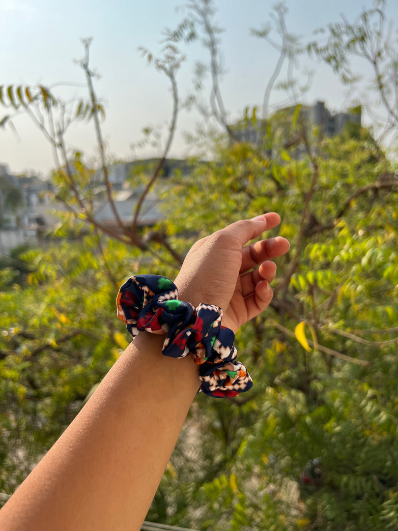 Turkish Hues Intense Ajrakh Scrunchie