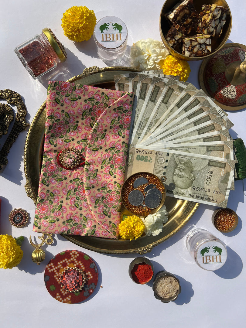 Pink Colloquial Divine Pichwai Shagun Envelope