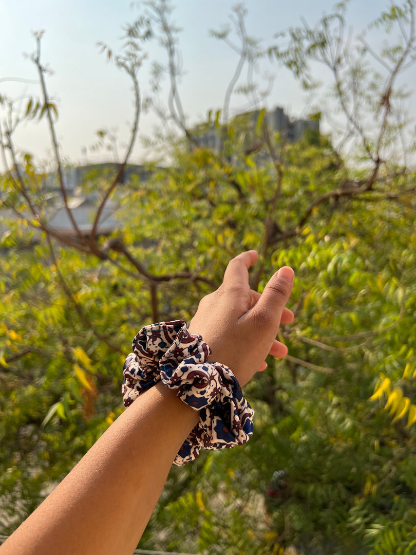 Turkish Hues Intense Ajrakh Scrunchie